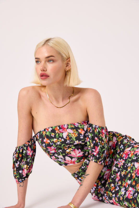 Tashi Floral Off Shoulder Top