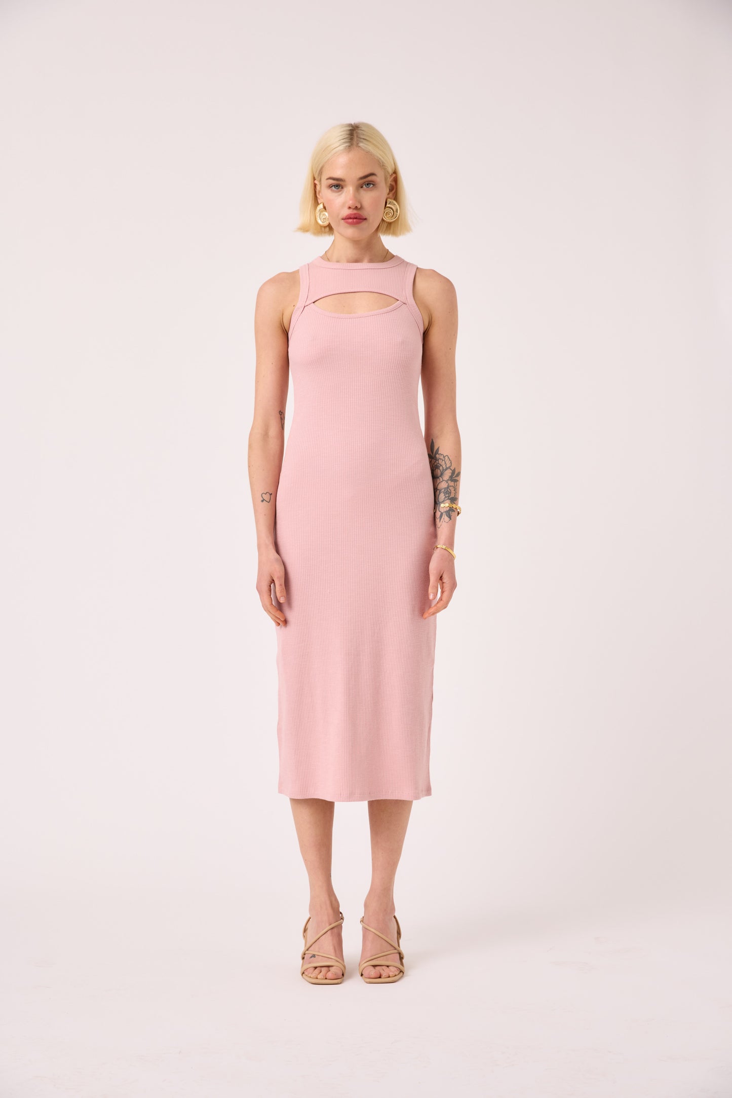 Sunny Knit Cutout Midi Dress