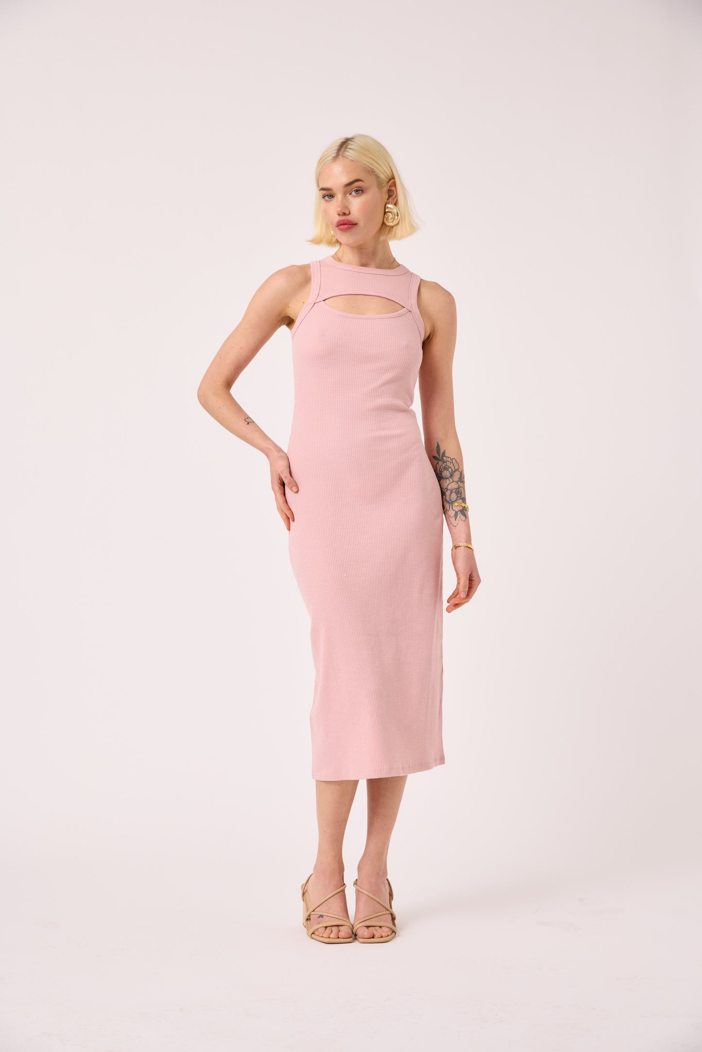 Sunny Knit Cutout Midi Dress