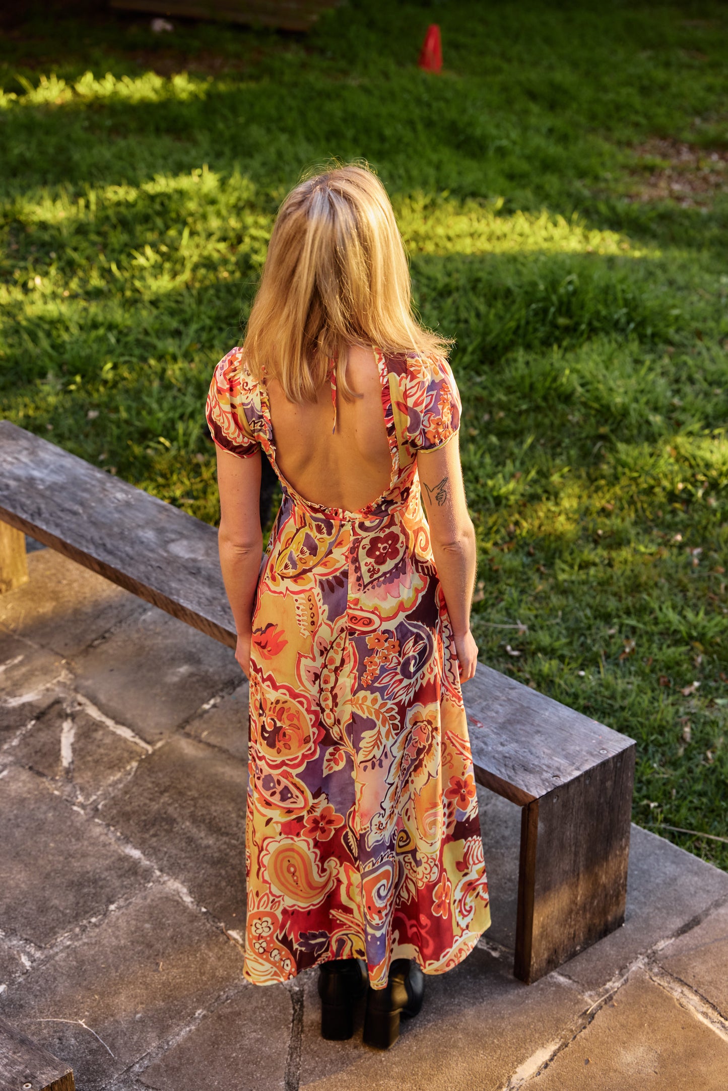 Suki Printed Backless Maxi Dress